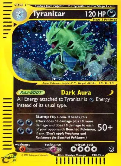 Tyranitar 29/165 Expedition Base Set Pokemon card