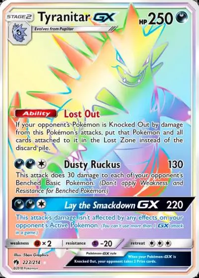Tyranitar-GX 223/214 Lost Thunder Pokemon card