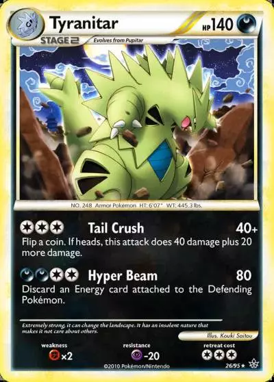 Tyranitar 26/95 HS—Unleashed Pokemon card