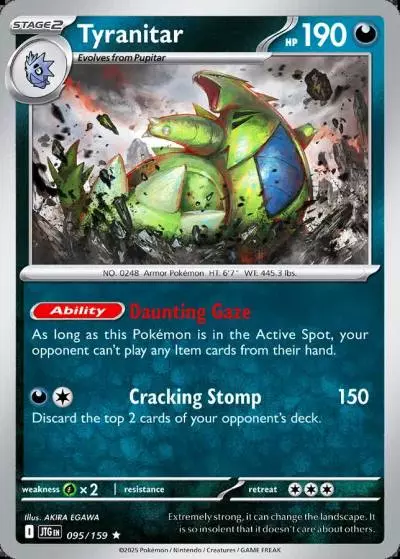 Tyranitar 95/159 Journey Together Pokemon card