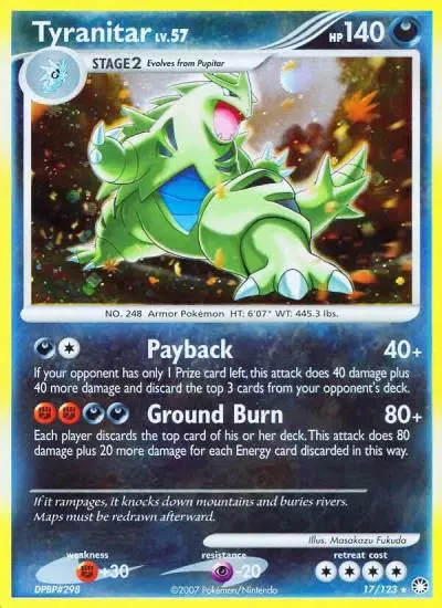 Tyranitar 17/123 Mysterious Treasures Pokemon card