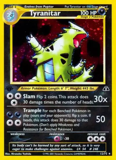 Tyranitar 12/75 Neo Discovery Pokemon card