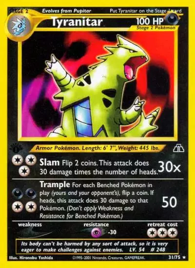 Tyranitar 31/75 Neo Discovery Pokemon card