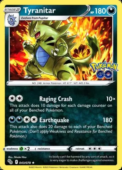 Tyranitar 43/78 Pokémon GO Pokemon card