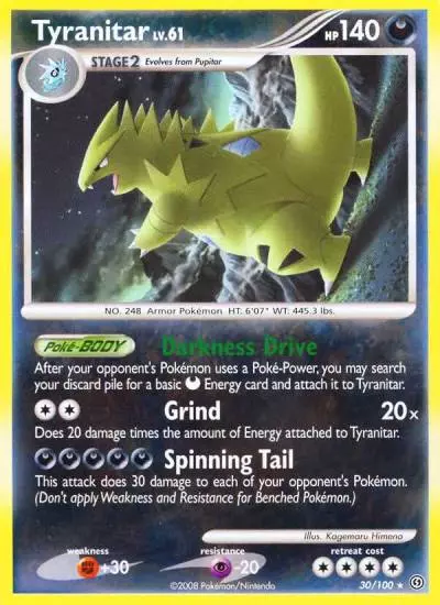 Tyranitar 30/100 Stormfront Pokemon card