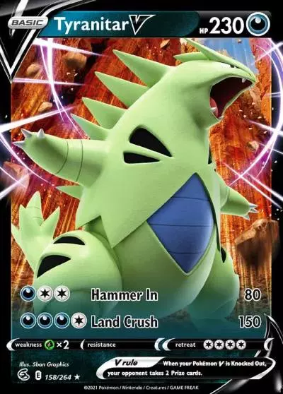 Tyranitar V 158/264 Fusion Strike Pokemon card