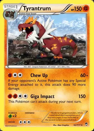 Tyrantrum 62/111 Furious Fists Pokemon card