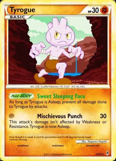 Tyrogue 36/95 Call of Legends Pokemon card