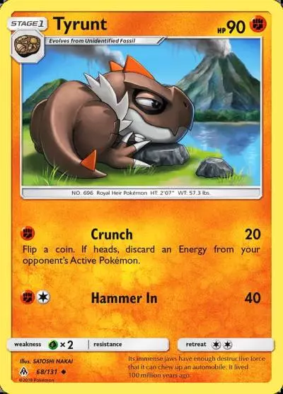 Tyrunt 68/131 Forbidden Light Pokemon card