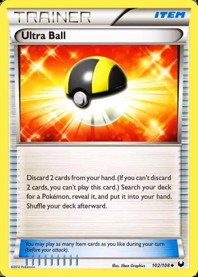 Ultra Ball 102/108 Dark Explorers Pokemon card