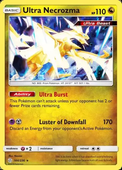 Ultra Necrozma 164/236 Cosmic Eclipse Pokemon card