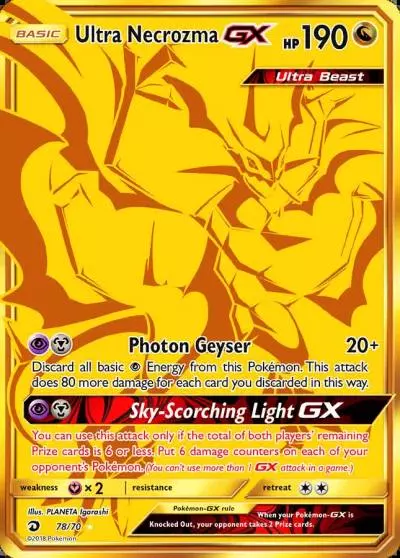 Ultra Necrozma-GX 78/70 Dragon Majesty Pokemon card