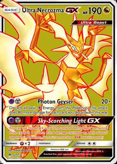 Ultra Necrozma-GX 127/131 Forbidden Light Pokemon card