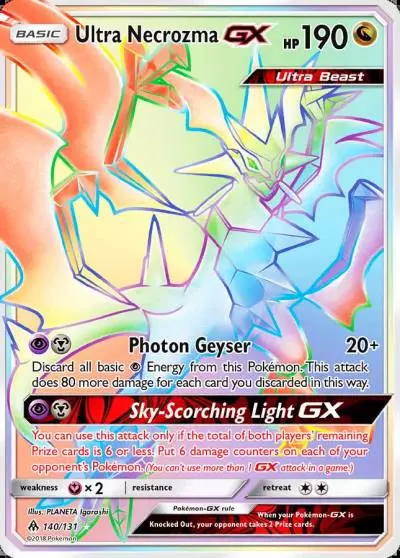 Ultra Necrozma-GX 140/131 Forbidden Light Pokemon card