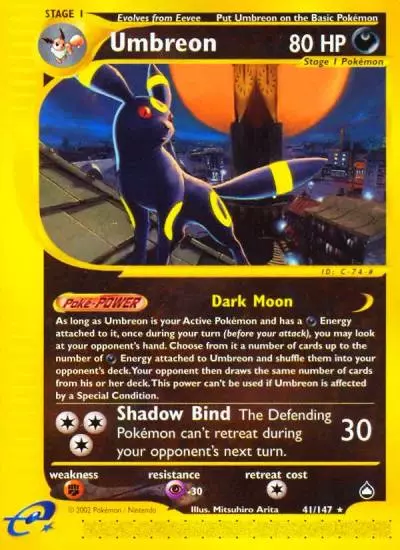 Umbreon 41/147 Aquapolis Pokemon card
