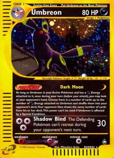 Umbreon H29/147 Aquapolis Pokemon card