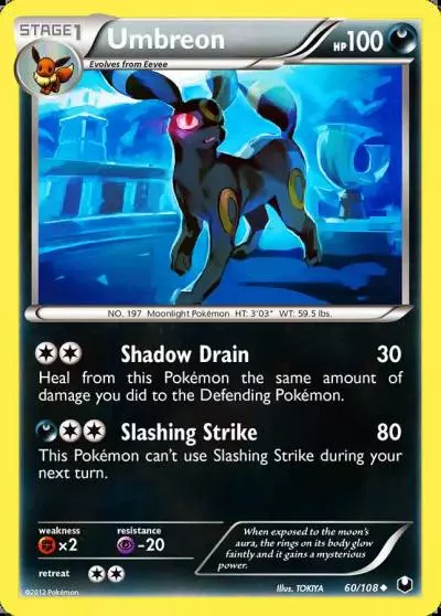 Umbreon 60/108 Dark Explorers Pokemon card