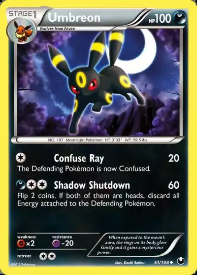 Umbreon 61/108 Dark Explorers Pokemon card