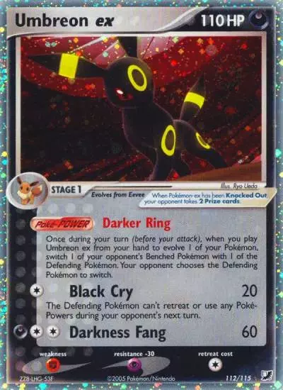 Umbreon ex 112/115 Unseen Forces Pokemon card