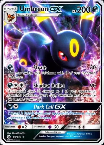 Umbreon-GX 80/149 Sun & Moon Pokemon card