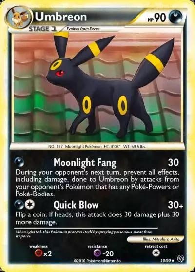 Umbreon 10/90 HS—Undaunted Pokemon card