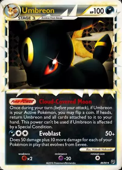 Umbreon 86/90 HS—Undaunted Pokemon card