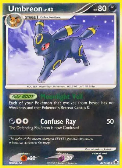 Umbreon 32/100 Majestic Dawn Pokemon card