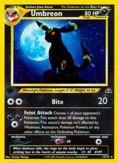 Umbreon 13/75 Neo Discovery Pokemon card