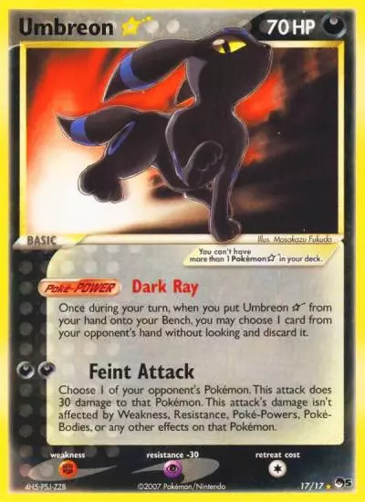 Umbreon ★ 17/17 POP Series 5 Pokemon card