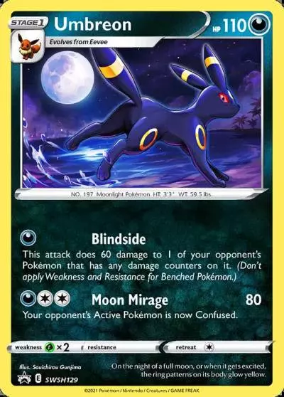 Umbreon SWSH129/307 SWSH Black Star Promos Pokemon card