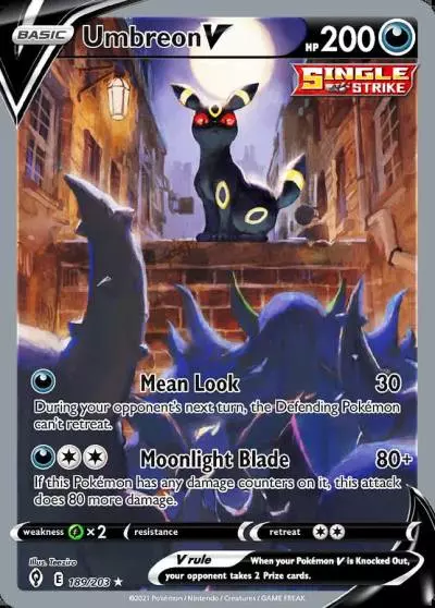 Umbreon V 189/203 Evolving Skies Pokemon card
