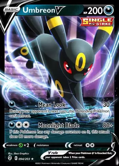 Umbreon V 94/203 Evolving Skies Pokemon card