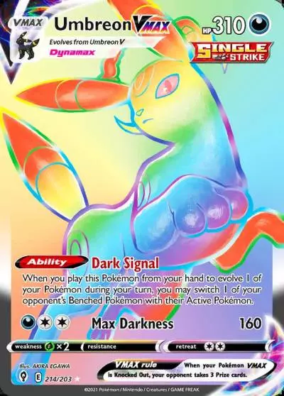 Umbreon VMAX 214/203 Evolving Skies Pokemon card