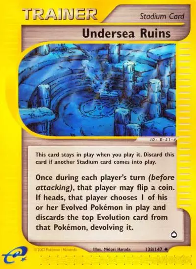 Undersea Ruins 138/147 Aquapolis Pokemon card