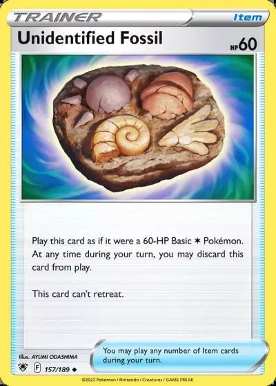 Unidentified Fossil 157/189 Astral Radiance Pokemon card