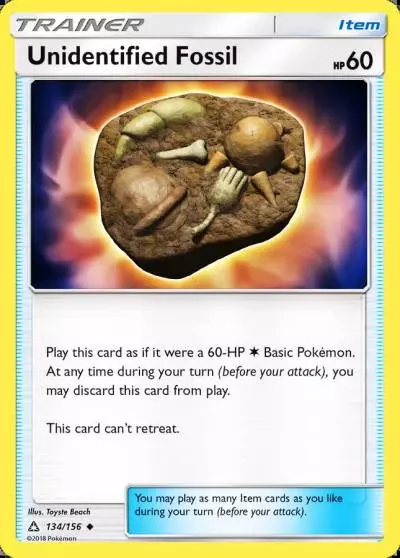 Unidentified Fossil 134/156 Ultra Prism Pokemon card