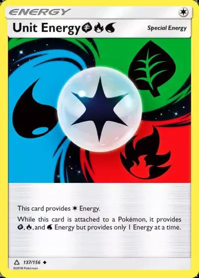 Unit Energy GrassFireWater 137/156 Ultra Prism Pokemon card