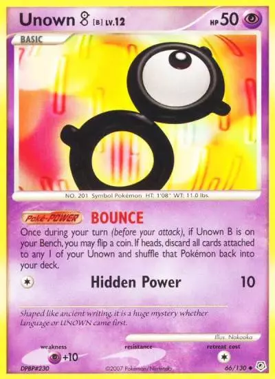 Unown [B] 66/130 Diamond & Pearl Pokemon card