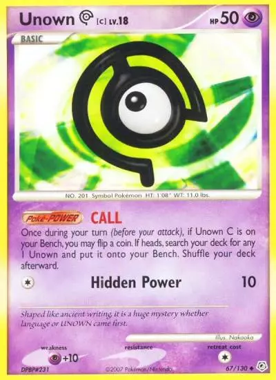Unown [C] 67/130 Diamond & Pearl Pokemon card