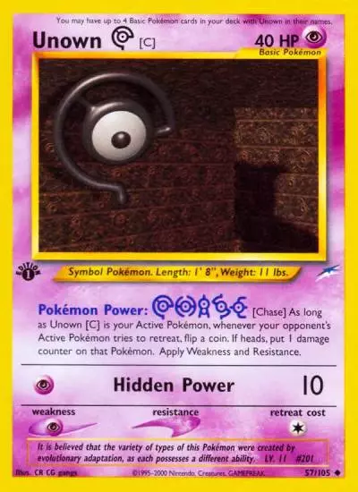 Unown [C] 57/105 Neo Destiny Pokemon card