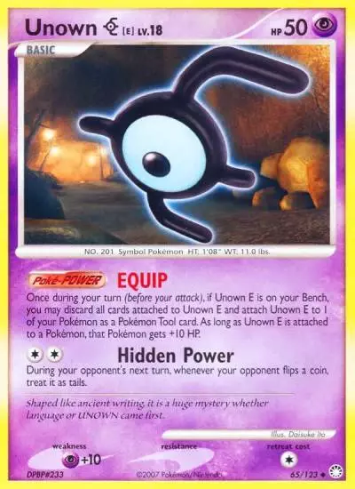 Unown [E] 65/123 Mysterious Treasures Pokemon card