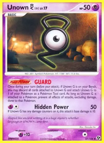 Unown [G] 57/106 Great Encounters Pokemon card