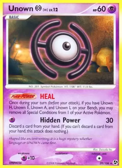 Unown [H] 29/106 Great Encounters Pokemon card