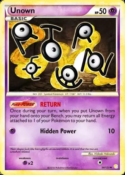 Unown 54/123 HeartGold & SoulSilver Pokemon card