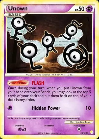 Unown 55/123 HeartGold & SoulSilver Pokemon card