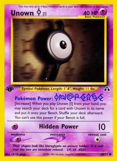 Unown [I] 68/75 Neo Discovery Pokemon card