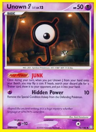 Unown [J] 76/146 Legends Awakened Pokemon card