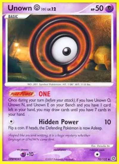 Unown [O] 70/132 Secret Wonders Pokemon card