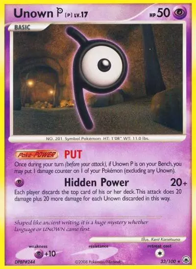 Unown [P] 33/100 Majestic Dawn Pokemon card