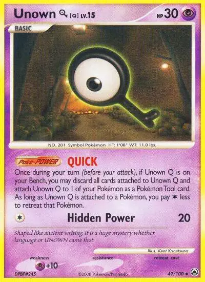 Unown [Q] 49/100 Majestic Dawn Pokemon card